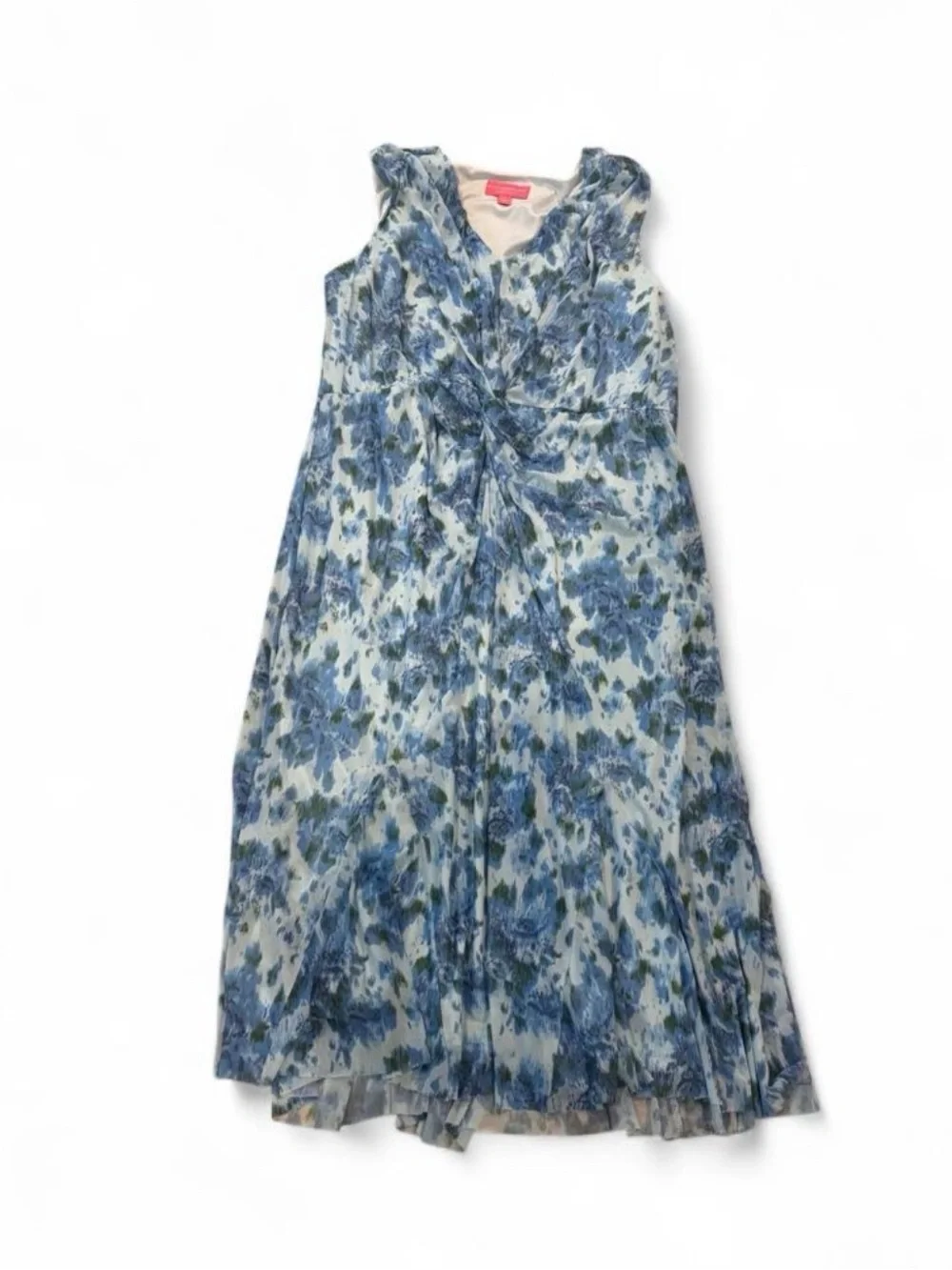 Isaac Mizrahi Live! Floral Twist-Front Sleeveless Midi Dress XL Feminine Summer - Picture 3 of 9